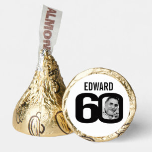 Birthday 60th black white add your photo name hershey®'s kisses®