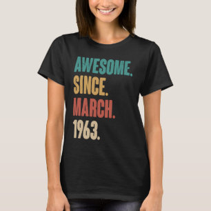 Birthday 60th Decoration March 60 Years Old Vintag T-Shirt