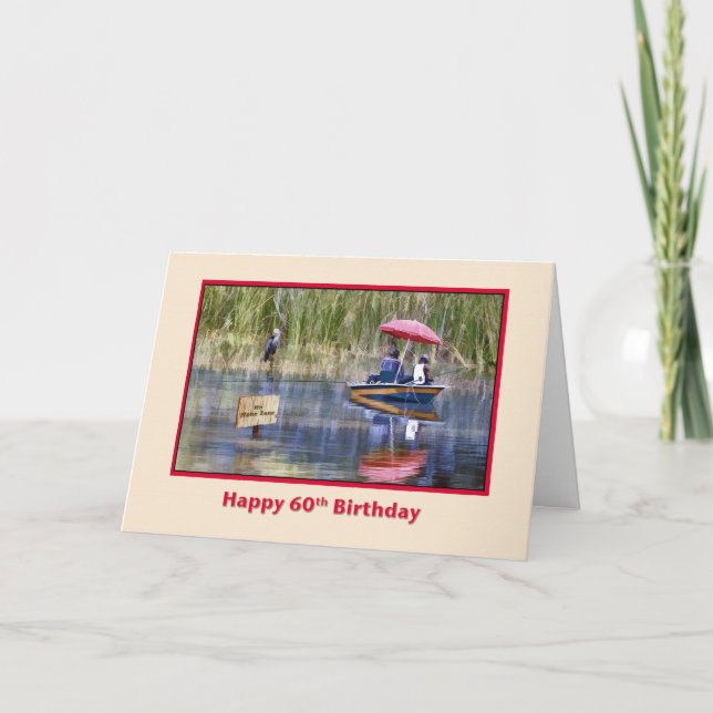 Birthday, 60th, Two Fishermen at the Lake Card (Front)