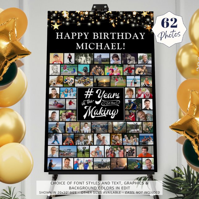 Birthday 62 Photo Collage # Years in the Making Foam Board (Creator Uploaded)