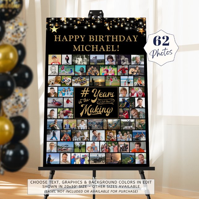 Birthday 62 Photo Collage # Years in the Making Foam Board (Creator Uploaded)