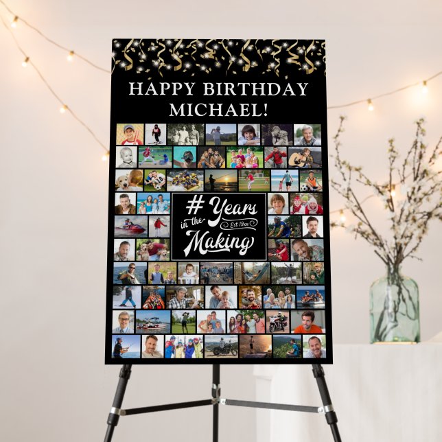 Birthday 62 Photos Years in the Making Streamers Foam Board (In Situ (Stand))