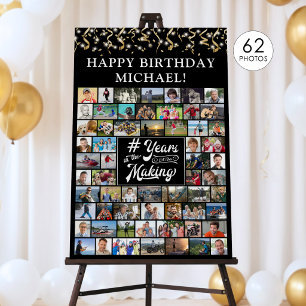 Birthday 62 Photos Years in the Making Streamers Foam Board