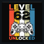 Birthday 62nd Level Unlocked 62 Gaming Vintage Photo Print<br><div class="desc">Birthday 62nd Level Unlocked 62 Gaming Vintage</div>