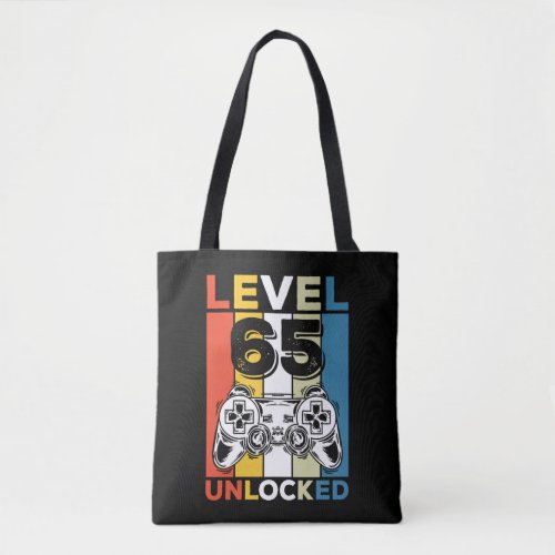 Birthday 65th Level Unlocked 65 Gaming Vintage Tote Bag