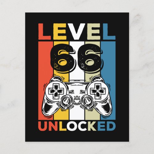 Birthday 66th Level Unlocked 66 Gaming Vintage