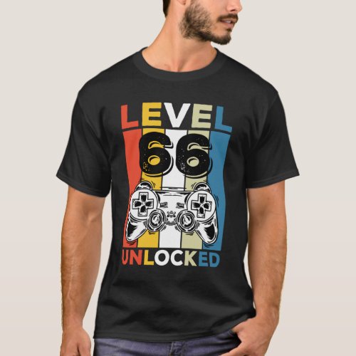 Birthday 66th Level Unlocked 66 Gaming Vintage T_Shirt