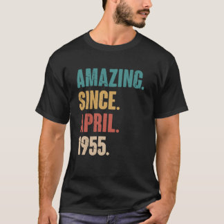 Birthday 68th Decoration Amazing Since April 1955 T-Shirt