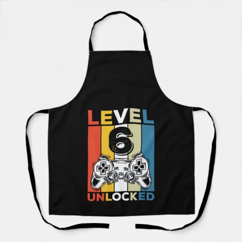 Birthday 6th Level Unlocked 6 Gaming Vintage Apron