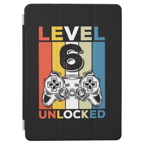 Birthday 6th Level Unlocked 6 Gaming Vintage iPad Air Cover