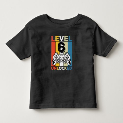 Birthday 6th Level Unlocked 6 Gaming Vintage Toddler T_shirt