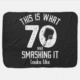 Birthday 70 Years Old Love Pickleball Baby Blanket