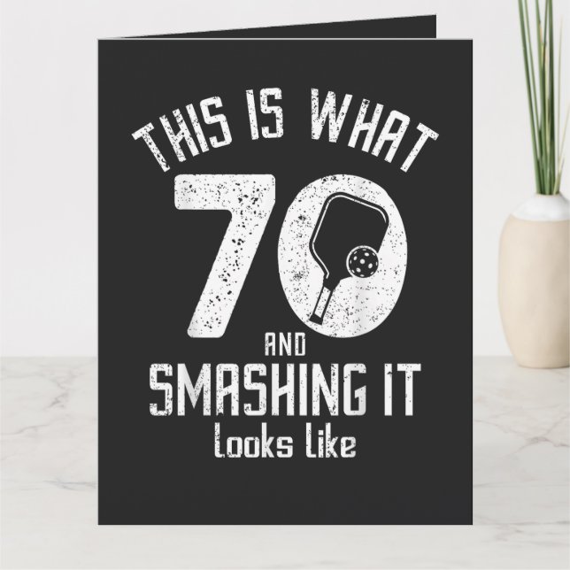 Birthday 70 Years Old Love Pickleball Card (Front)