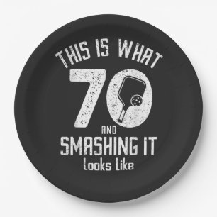 Birthday 70 Years Old Love Pickleball Paper Plates