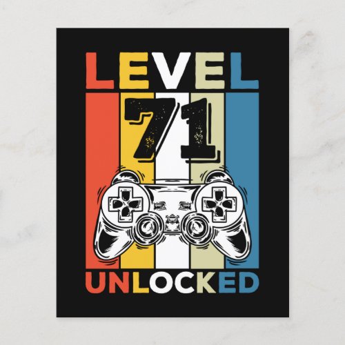 Birthday 71st Level Unlocked 71 Gaming Vintage