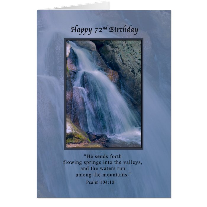 Birthday, 72nd, Religious, Mountain Waterfall Greeting Cards