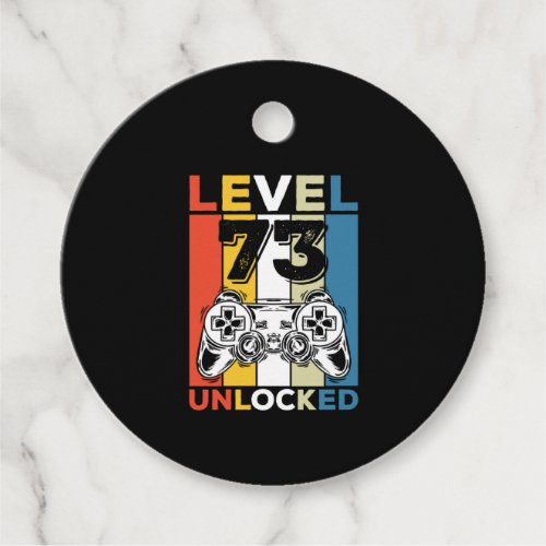 Birthday 73rd Level Unlocked 73 Gaming Vintage Favor Tags