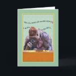 Birthday, 75th, Gorilla at Desk Card<br><div class="desc">This gorilla is trying very hard to figure someone's age using some questionable math.   He gives humorous appeal to this birthday greeting card.</div>