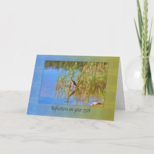 Birthday, 75th, Tricolored Heron, Reflections Card