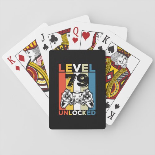 Birthday 79th Level Unlocked 79 Gaming Vintage Poker Cards