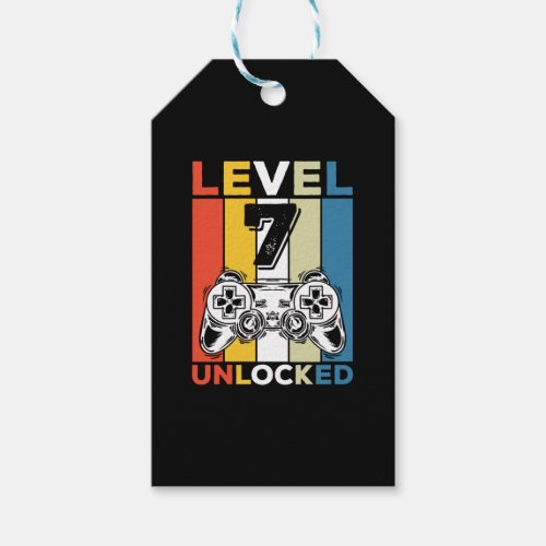 Birthday 7th Level Unlocked 7 Gaming Vintage Gift Tags