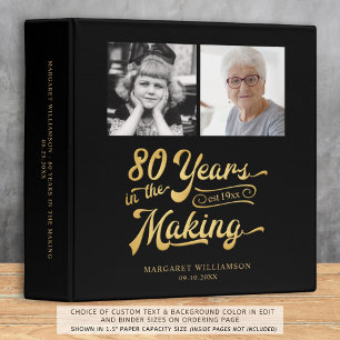 Birthday 80 YEARS IN THE MAKING 2 Photos Album 3 Ring Binder