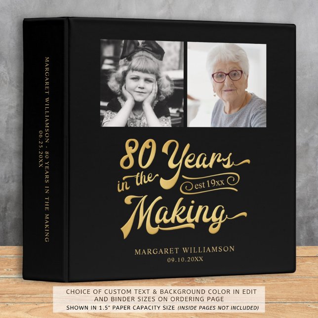 Birthday 80 YEARS IN THE MAKING 2 Photos Album 3 Ring Binder (Creator Uploaded)
