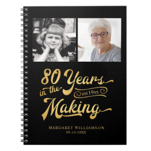 Birthday 80 YEARS IN THE MAKING 2 Photos Guestbook Notebook
