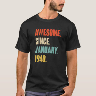 Birthday 83rd Decoration January 83 Years Old Vint T-Shirt
