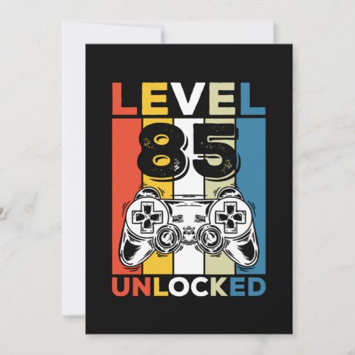 Birthday 85th Level Unlocked 85 Gaming Vintage Invitation