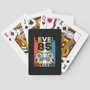 Birthday 85th Level Unlocked 85 Gaming Vintage Poker Cards