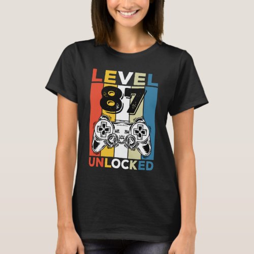 Birthday 87th Level Unlocked 87 Gaming Vintage T_Shirt
