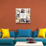 Birthday 8-Photo Collage with Personal Text Canvas Photo Tile<br><div class="desc">Fun and modern 8-photo collage can be customized to commemorate birthdays,  anniversaries,  or any other family milestone. Features several lines of editable text and eight photo templates of varying sizes.</div>