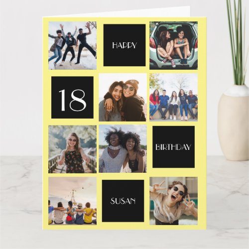 BIRTHDAY 8 photos personalize Folded Greeting Card