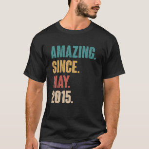 Birthday 8th Decoration Amazing Since May 2015 T-Shirt