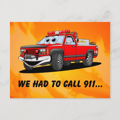 Birthday 911 Cartoon Postcard