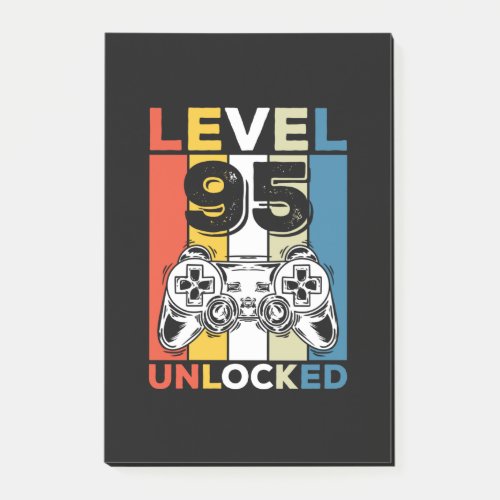 Birthday 95th Level Unlocked 95 Gaming Vintage Post_it Notes