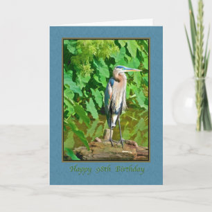 Birthday, 98th, Great Blue Heron Card