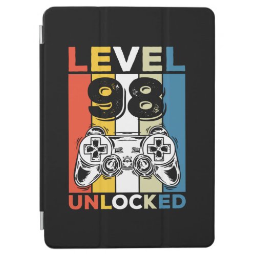 Birthday 98th Level Unlocked 98 Gaming Vintage iPad Air Cover
