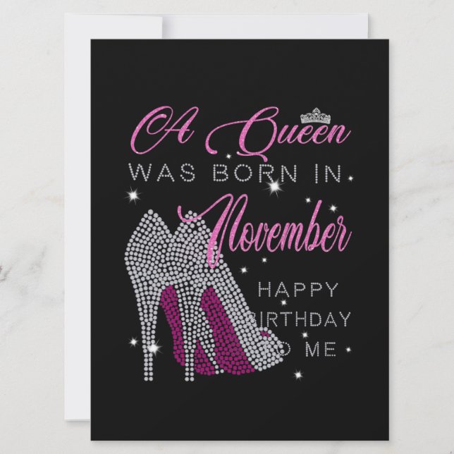Birthday | A Queen Was Born In November Announcement (Front)