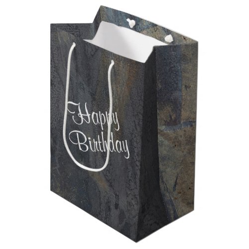 Birthday Abstract Slate Design Medium Gift Bag