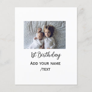 Birthday add name photo simple minimal text annive