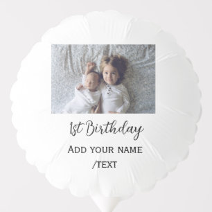 Birthday add name photo simple minimal text annive balloon