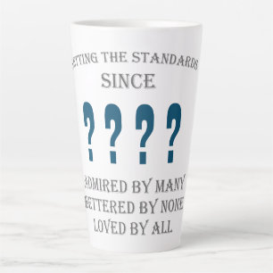 Birthday Add Year Name Date Love Dad Family Blue Latte Mug