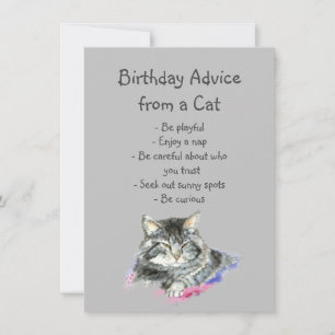 Birthday Advice from a Cat Fun Animal Humor