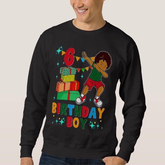 Birthday African American Boy 6th Birthday Young B Sweatshirt (Front)