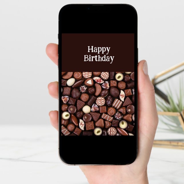 Birthday Age Better with Chocolate Fun  Card (Front Digital)