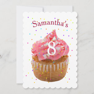 Birthday Age Cupcake Invitation