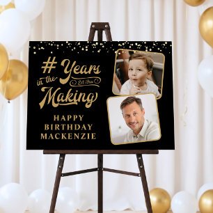 Birthday Age Years in the Making 2 Photos Custom Foam Board