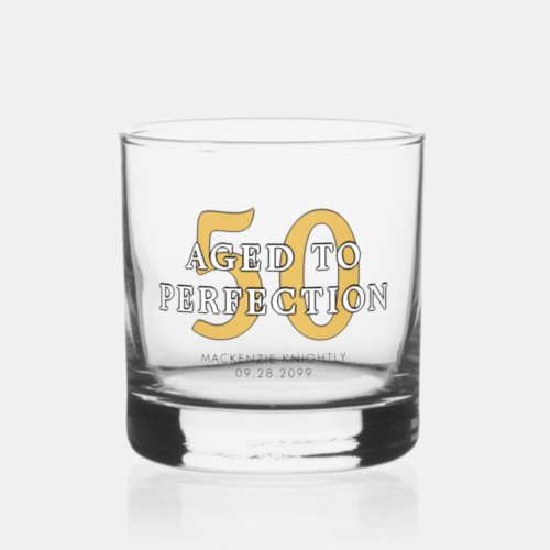 Birthday AGED TO PERFECTION Any Age Personalized Whiskey Glass